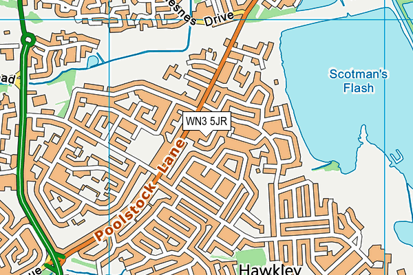 WN3 5JR map - OS VectorMap District (Ordnance Survey) WN3 5JR map - OS VectorMap District (Ordnance Survey)