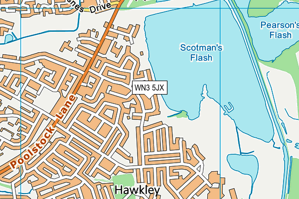 WN3 5JX map - OS VectorMap District (Ordnance Survey) WN3 5JX map - OS VectorMap District (Ordnance Survey)