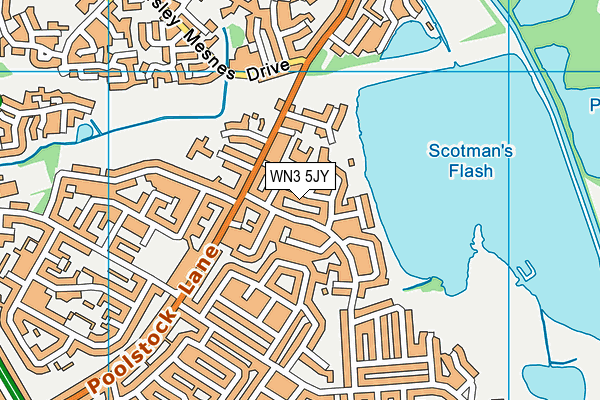 WN3 5JY map - OS VectorMap District (Ordnance Survey) WN3 5JY map - OS VectorMap District (Ordnance Survey)