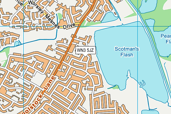 WN3 5JZ map - OS VectorMap District (Ordnance Survey) WN3 5JZ map - OS VectorMap District (Ordnance Survey)