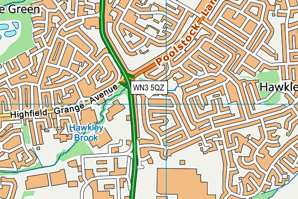 WN3 5QZ map - OS VectorMap District (Ordnance Survey) WN3 5QZ map - OS VectorMap District (Ordnance Survey)