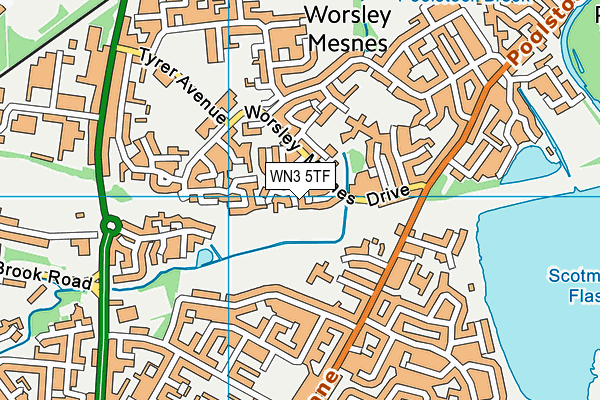 WN3 5TF map - OS VectorMap District (Ordnance Survey) WN3 5TF map - OS VectorMap District (Ordnance Survey)