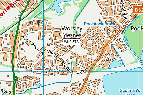 WN3 5TS map - OS VectorMap District (Ordnance Survey) WN3 5TS map - OS VectorMap District (Ordnance Survey)