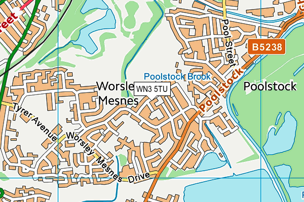 WN3 5TU map - OS VectorMap District (Ordnance Survey) WN3 5TU map - OS VectorMap District (Ordnance Survey)