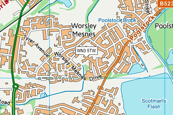 WN3 5TW map - OS VectorMap District (Ordnance Survey) WN3 5TW map - OS VectorMap District (Ordnance Survey)