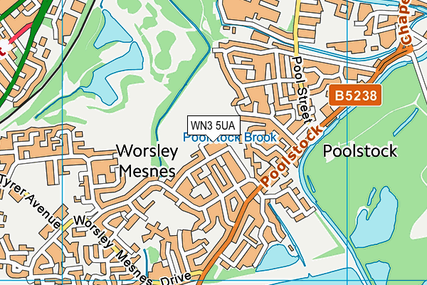 WN3 5UA map - OS VectorMap District (Ordnance Survey) WN3 5UA map - OS VectorMap District (Ordnance Survey)