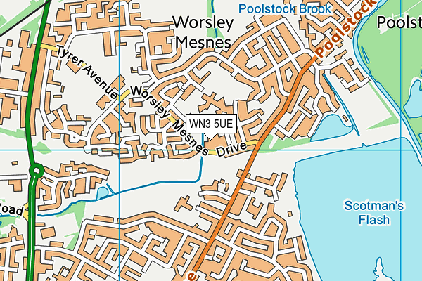 WN3 5UE map - OS VectorMap District (Ordnance Survey) WN3 5UE map - OS VectorMap District (Ordnance Survey)