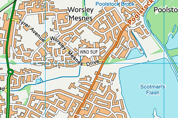 WN3 5UF map - OS VectorMap District (Ordnance Survey) WN3 5UF map - OS VectorMap District (Ordnance Survey)