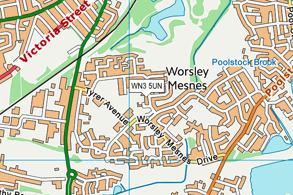 WN3 5UN map - OS VectorMap District (Ordnance Survey)