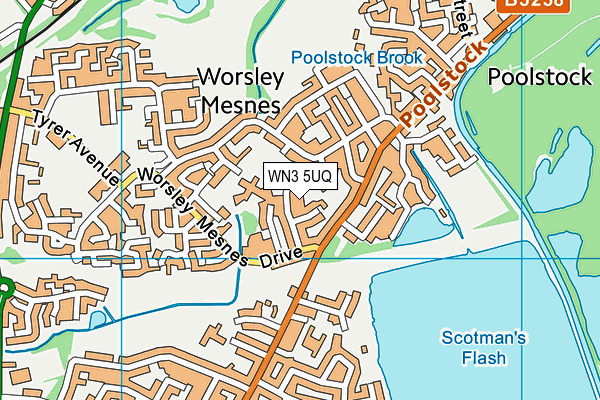 WN3 5UQ map - OS VectorMap District (Ordnance Survey) WN3 5UQ map - OS VectorMap District (Ordnance Survey)