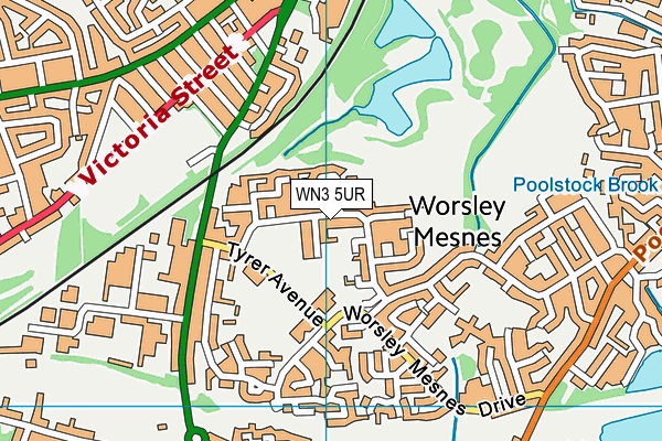 WN3 5UR map - OS VectorMap District (Ordnance Survey) WN3 5UR map - OS VectorMap District (Ordnance Survey)