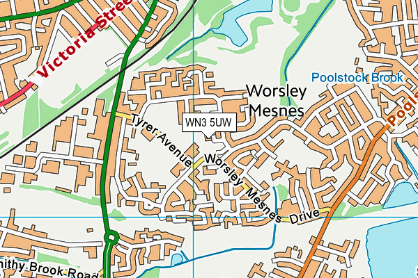 WN3 5UW map - OS VectorMap District (Ordnance Survey) WN3 5UW map - OS VectorMap District (Ordnance Survey)