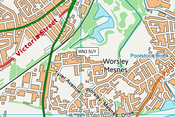 WN3 5UY map - OS VectorMap District (Ordnance Survey) WN3 5UY map - OS VectorMap District (Ordnance Survey)