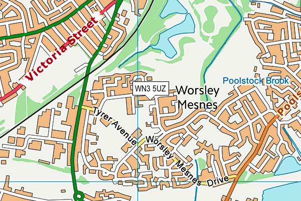 WN3 5UZ map - OS VectorMap District (Ordnance Survey) WN3 5UZ map - OS VectorMap District (Ordnance Survey)