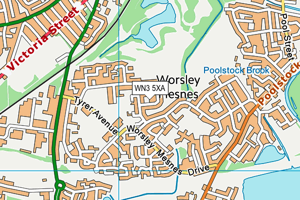 WN3 5XA map - OS VectorMap District (Ordnance Survey) WN3 5XA map - OS VectorMap District (Ordnance Survey)
