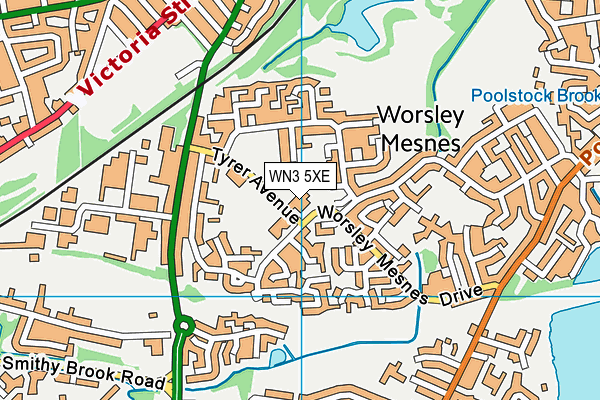 WN3 5XE map - OS VectorMap District (Ordnance Survey) WN3 5XE map - OS VectorMap District (Ordnance Survey)