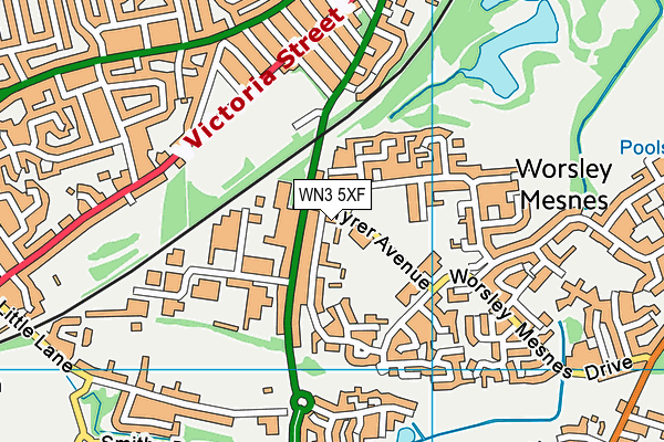 WN3 5XF map - OS VectorMap District (Ordnance Survey) WN3 5XF map - OS VectorMap District (Ordnance Survey)