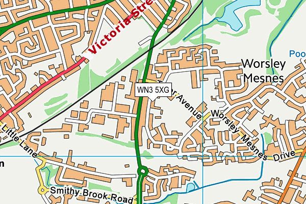 WN3 5XG map - OS VectorMap District (Ordnance Survey) WN3 5XG map - OS VectorMap District (Ordnance Survey)