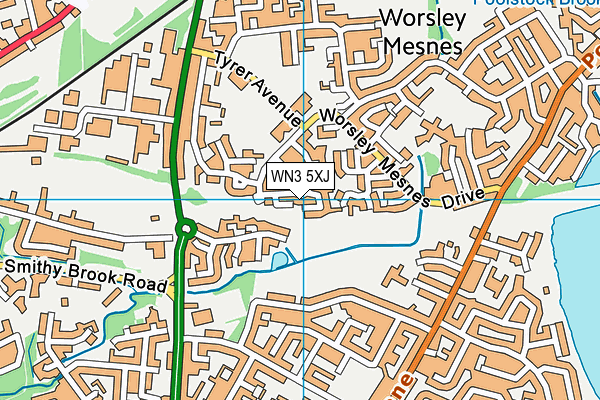 WN3 5XJ map - OS VectorMap District (Ordnance Survey) WN3 5XJ map - OS VectorMap District (Ordnance Survey)