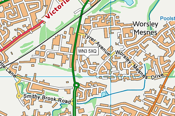 WN3 5XQ map - OS VectorMap District (Ordnance Survey) WN3 5XQ map - OS VectorMap District (Ordnance Survey)