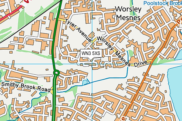 WN3 5XS map - OS VectorMap District (Ordnance Survey) WN3 5XS map - OS VectorMap District (Ordnance Survey)