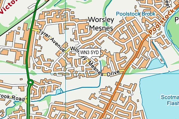 WN3 5YD map - OS VectorMap District (Ordnance Survey) WN3 5YD map - OS VectorMap District (Ordnance Survey)