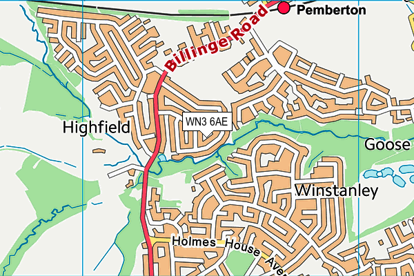 WN3 6AE map - OS VectorMap District (Ordnance Survey) WN3 6AE map - OS VectorMap District (Ordnance Survey)