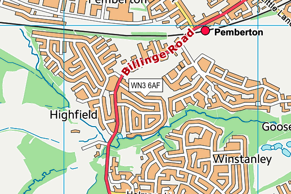 WN3 6AF map - OS VectorMap District (Ordnance Survey) WN3 6AF map - OS VectorMap District (Ordnance Survey)