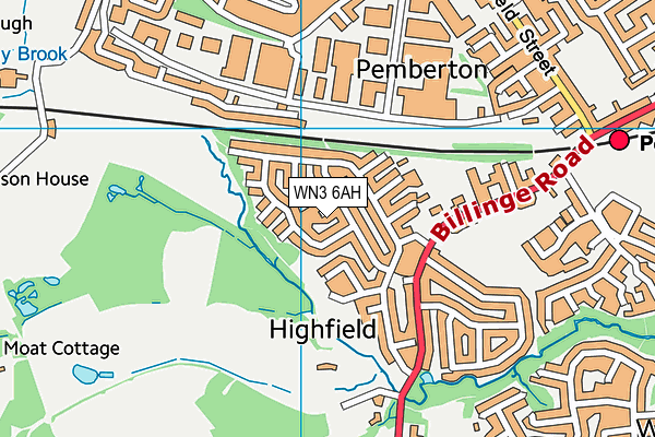 WN3 6AH map - OS VectorMap District (Ordnance Survey) WN3 6AH map - OS VectorMap District (Ordnance Survey)