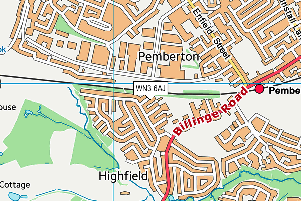 WN3 6AJ map - OS VectorMap District (Ordnance Survey) WN3 6AJ map - OS VectorMap District (Ordnance Survey)