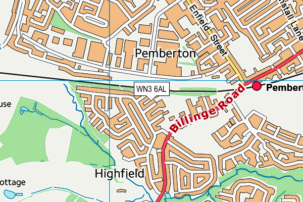 WN3 6AL map - OS VectorMap District (Ordnance Survey) WN3 6AL map - OS VectorMap District (Ordnance Survey)