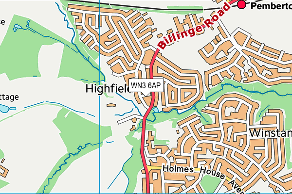 WN3 6AP map - OS VectorMap District (Ordnance Survey)