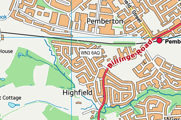WN3 6AQ map - OS VectorMap District (Ordnance Survey) WN3 6AQ map - OS VectorMap District (Ordnance Survey)
