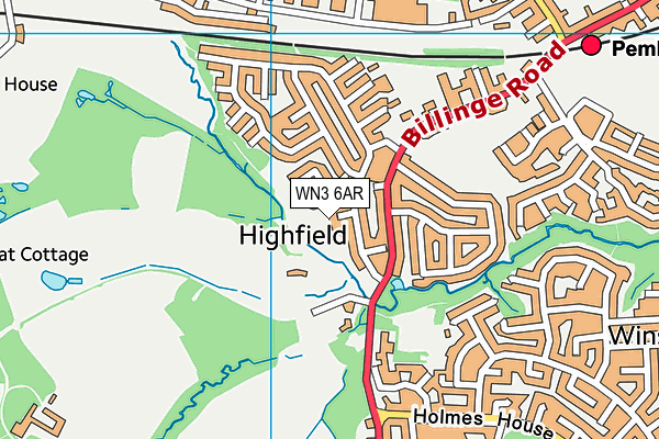 WN3 6AR map - OS VectorMap District (Ordnance Survey) WN3 6AR map - OS VectorMap District (Ordnance Survey)