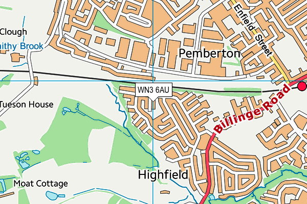 WN3 6AU map - OS VectorMap District (Ordnance Survey) WN3 6AU map - OS VectorMap District (Ordnance Survey)