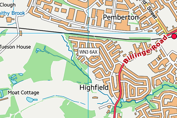 WN3 6AX map - OS VectorMap District (Ordnance Survey) WN3 6AX map - OS VectorMap District (Ordnance Survey)
