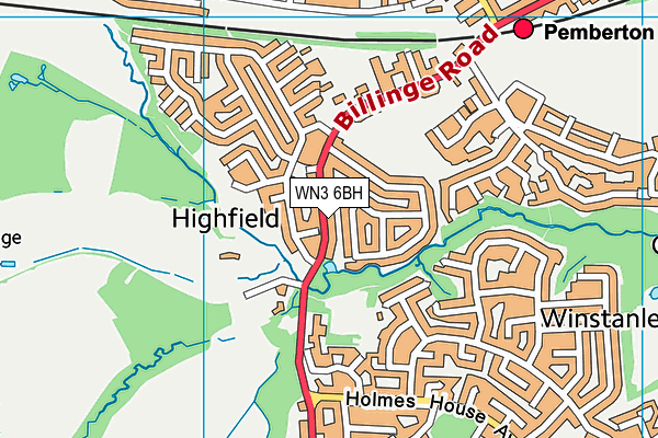 WN3 6BH map - OS VectorMap District (Ordnance Survey) WN3 6BH map - OS VectorMap District (Ordnance Survey)