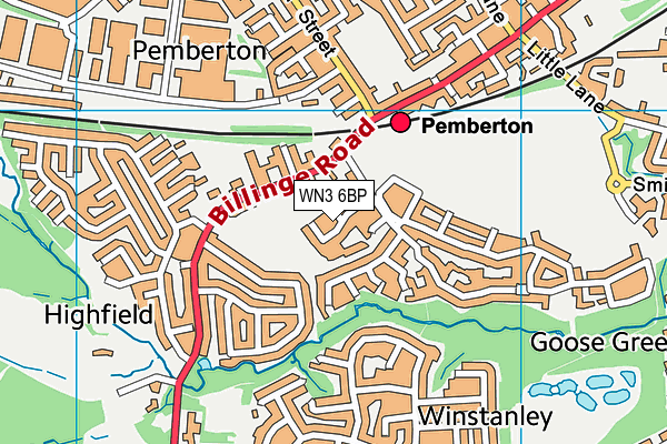WN3 6BP map - OS VectorMap District (Ordnance Survey) WN3 6BP map - OS VectorMap District (Ordnance Survey)