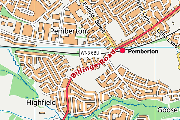 WN3 6BU map - OS VectorMap District (Ordnance Survey) WN3 6BU map - OS VectorMap District (Ordnance Survey)