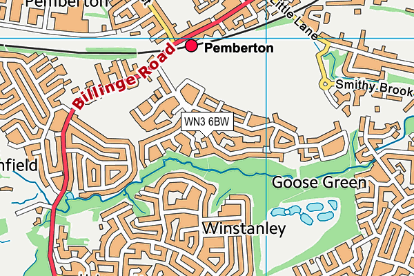WN3 6BW map - OS VectorMap District (Ordnance Survey) WN3 6BW map - OS VectorMap District (Ordnance Survey)