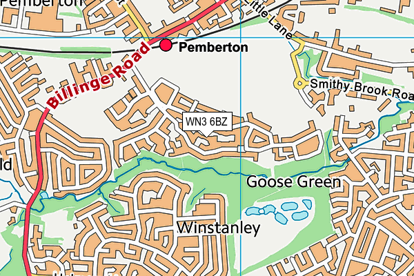 WN3 6BZ map - OS VectorMap District (Ordnance Survey) WN3 6BZ map - OS VectorMap District (Ordnance Survey)