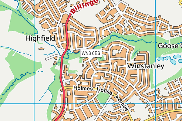 WN3 6ES map - OS VectorMap District (Ordnance Survey) WN3 6ES map - OS VectorMap District (Ordnance Survey)