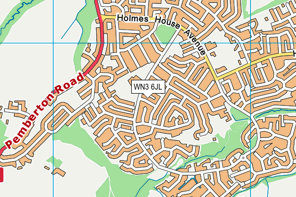 WN3 6JL map - OS VectorMap District (Ordnance Survey) WN3 6JL map - OS VectorMap District (Ordnance Survey)