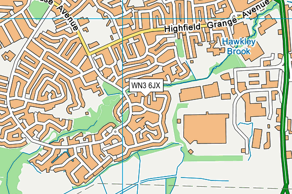 WN3 6JX map - OS VectorMap District (Ordnance Survey) WN3 6JX map - OS VectorMap District (Ordnance Survey)
