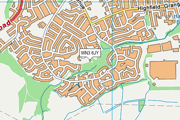 WN3 6JY map - OS VectorMap District (Ordnance Survey) WN3 6JY map - OS VectorMap District (Ordnance Survey)
