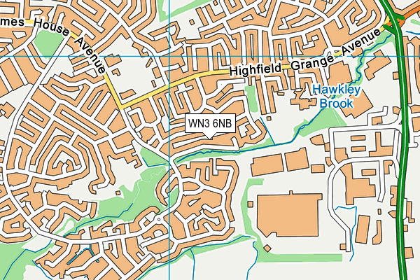 WN3 6NB map - OS VectorMap District (Ordnance Survey) WN3 6NB map - OS VectorMap District (Ordnance Survey)