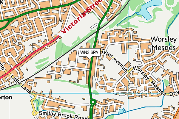 WN3 6PA map - OS VectorMap District (Ordnance Survey) WN3 6PA map - OS VectorMap District (Ordnance Survey)