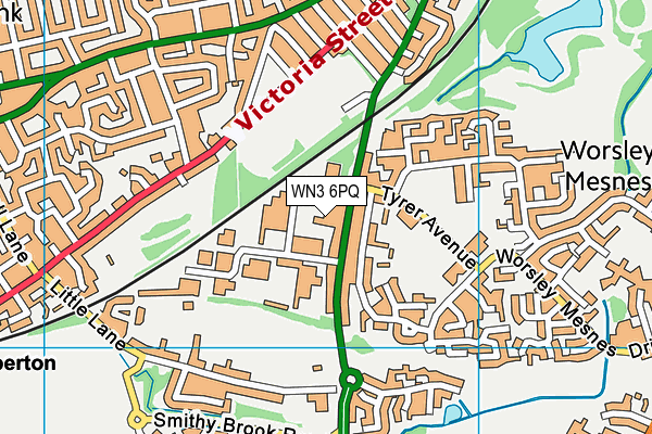 WN3 6PQ map - OS VectorMap District (Ordnance Survey) WN3 6PQ map - OS VectorMap District (Ordnance Survey)