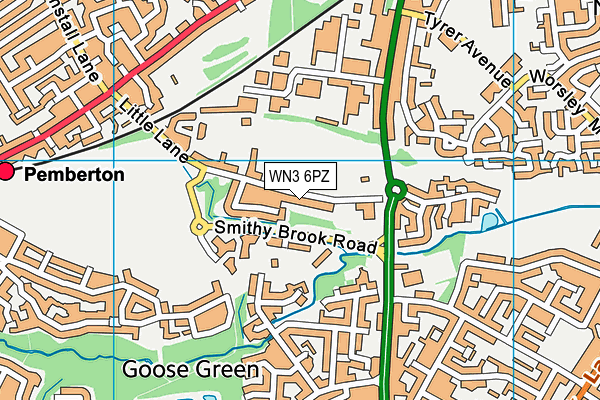 WN3 6PZ map - OS VectorMap District (Ordnance Survey) WN3 6PZ map - OS VectorMap District (Ordnance Survey)