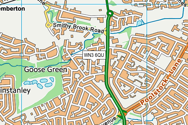 WN3 6QU map - OS VectorMap District (Ordnance Survey) WN3 6QU map - OS VectorMap District (Ordnance Survey)